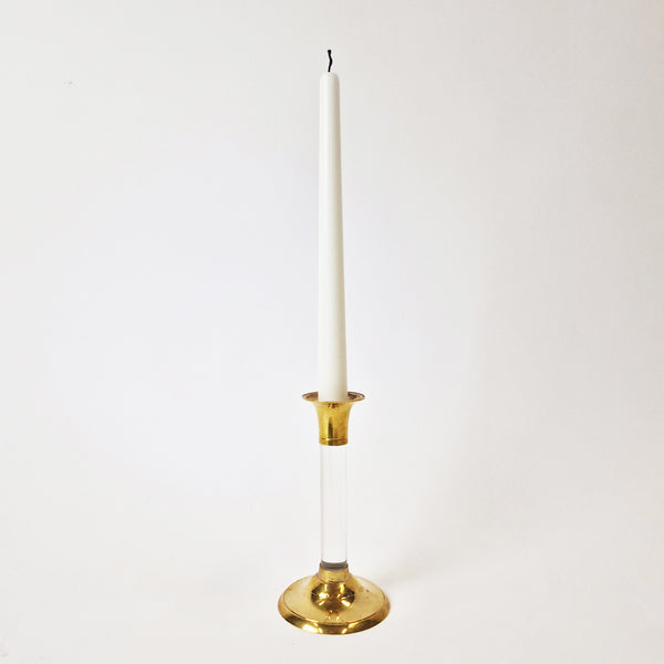 Vintage Italian lucite and brass candle holder