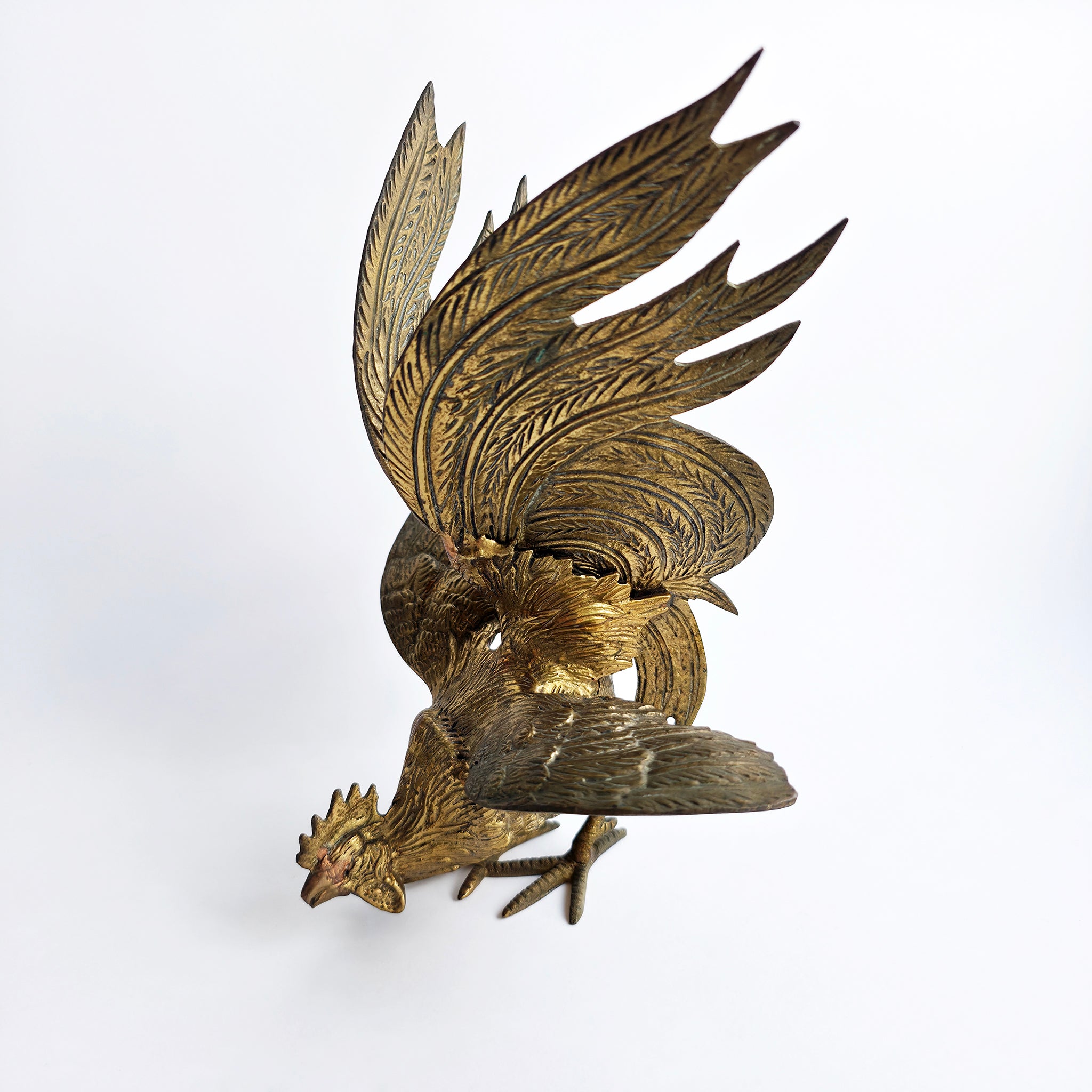 Mid-century Italian brass rooster figurine