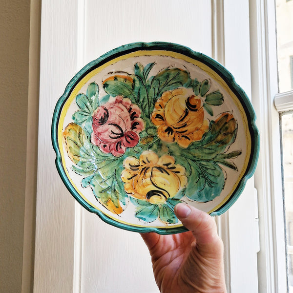 Vintage Italian ceramic footed bowl