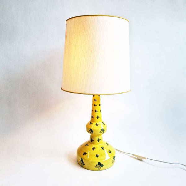 Vintage Italian ceramic table lamp with lemons