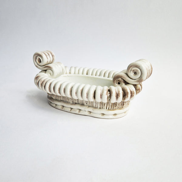 Vintage Italian trinket dish with scrolls