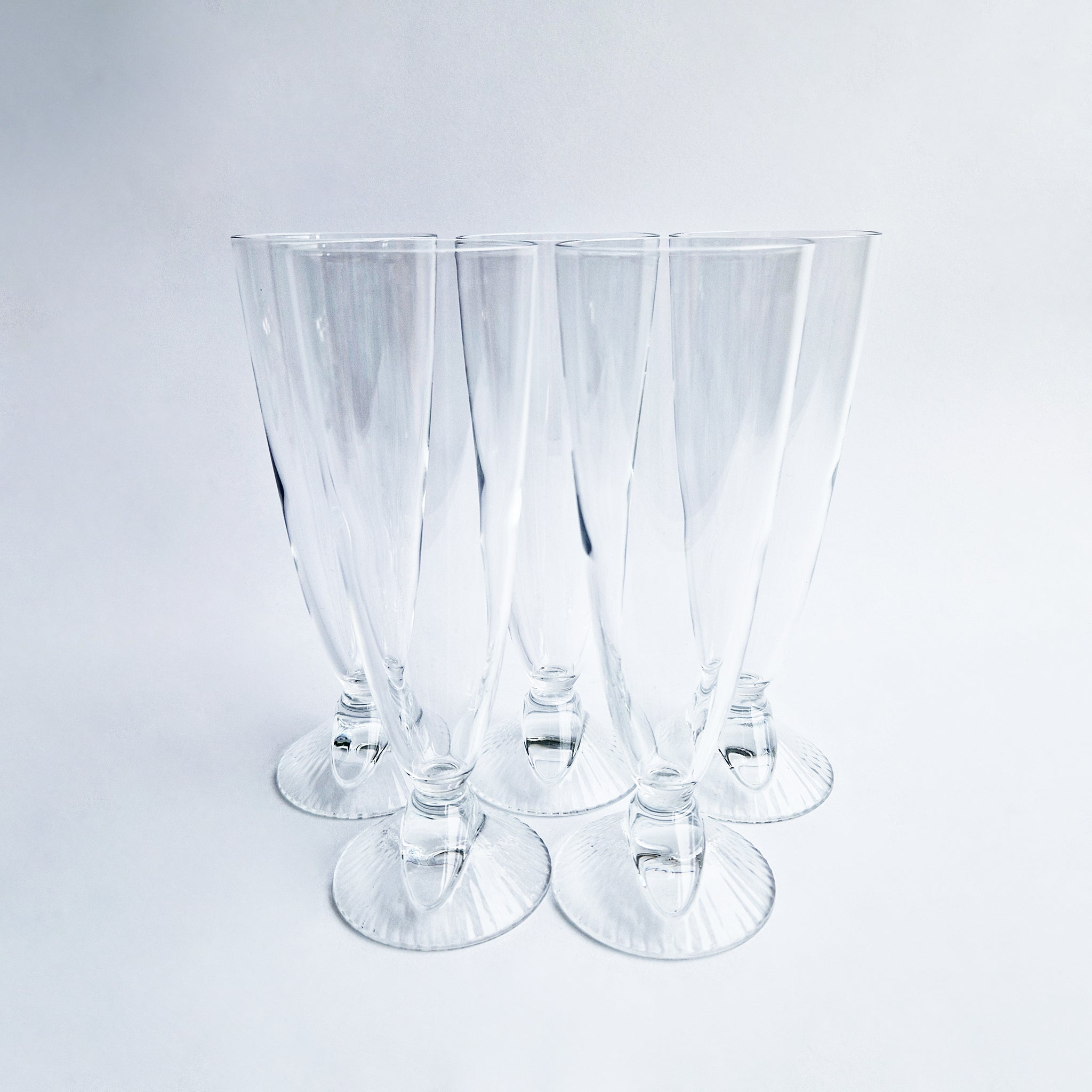 Vintage Italian crystal champagne flutes