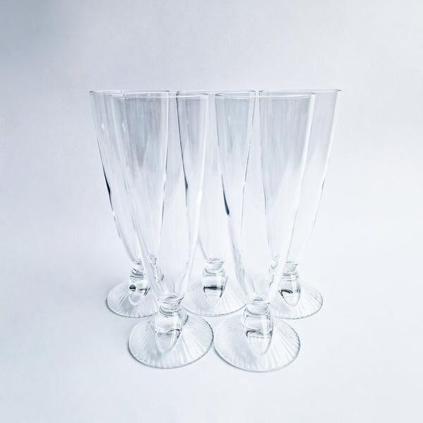 Vintage Italian crystal champagne flutes