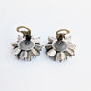 Vintage Italian pearl flower clip earrings