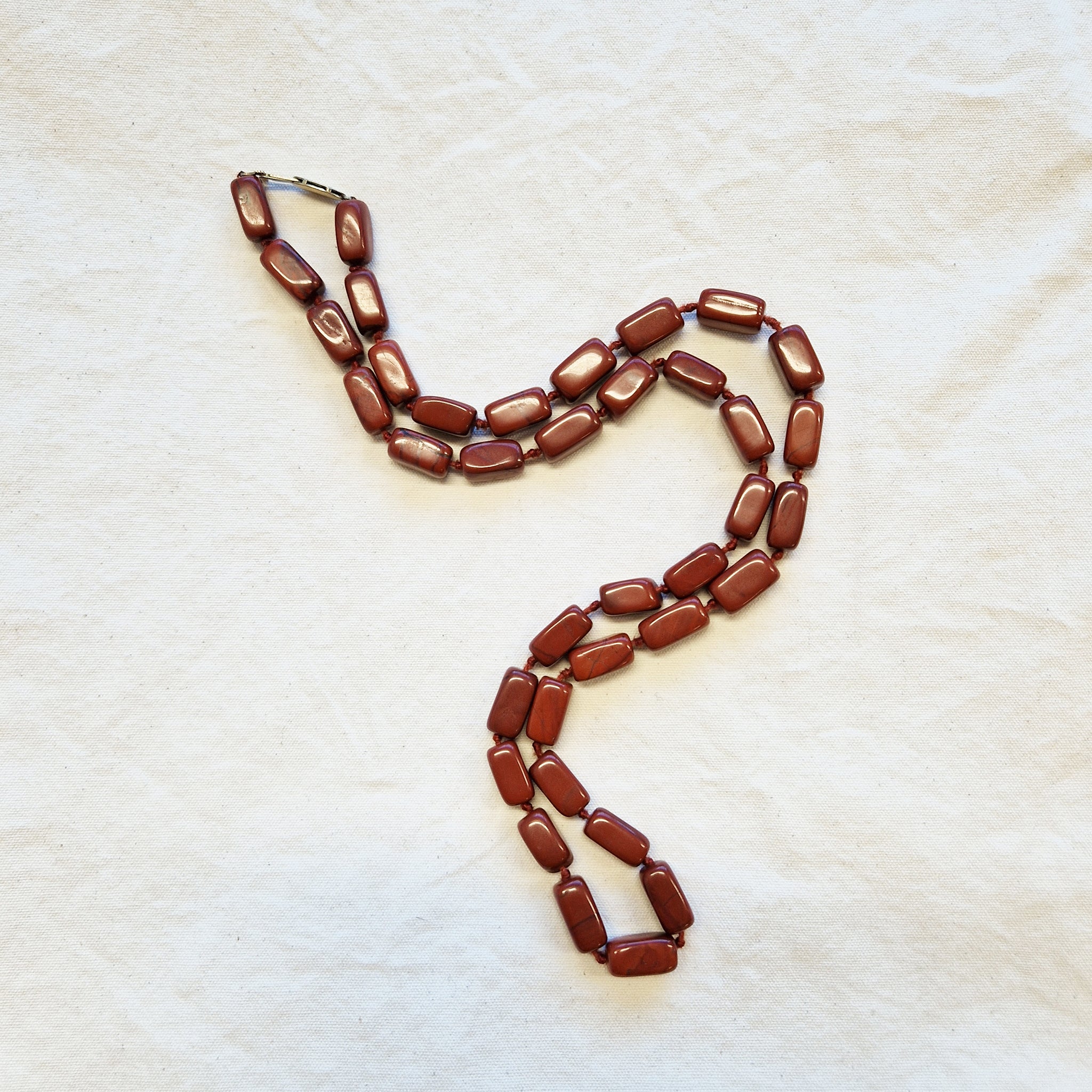Vintage Italian red jasper marble necklace