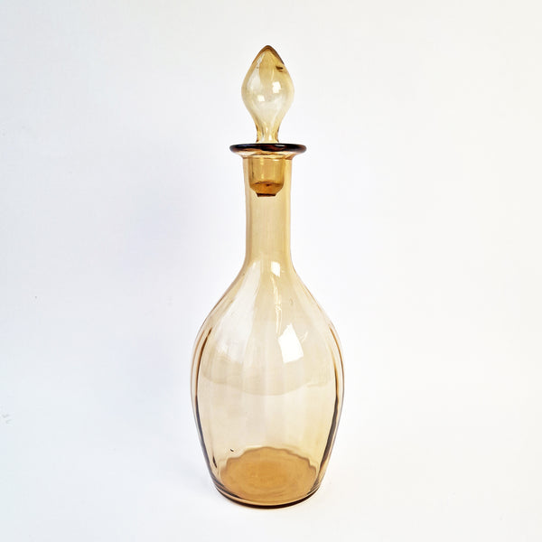 Vintage smoked glass decanter with stopper