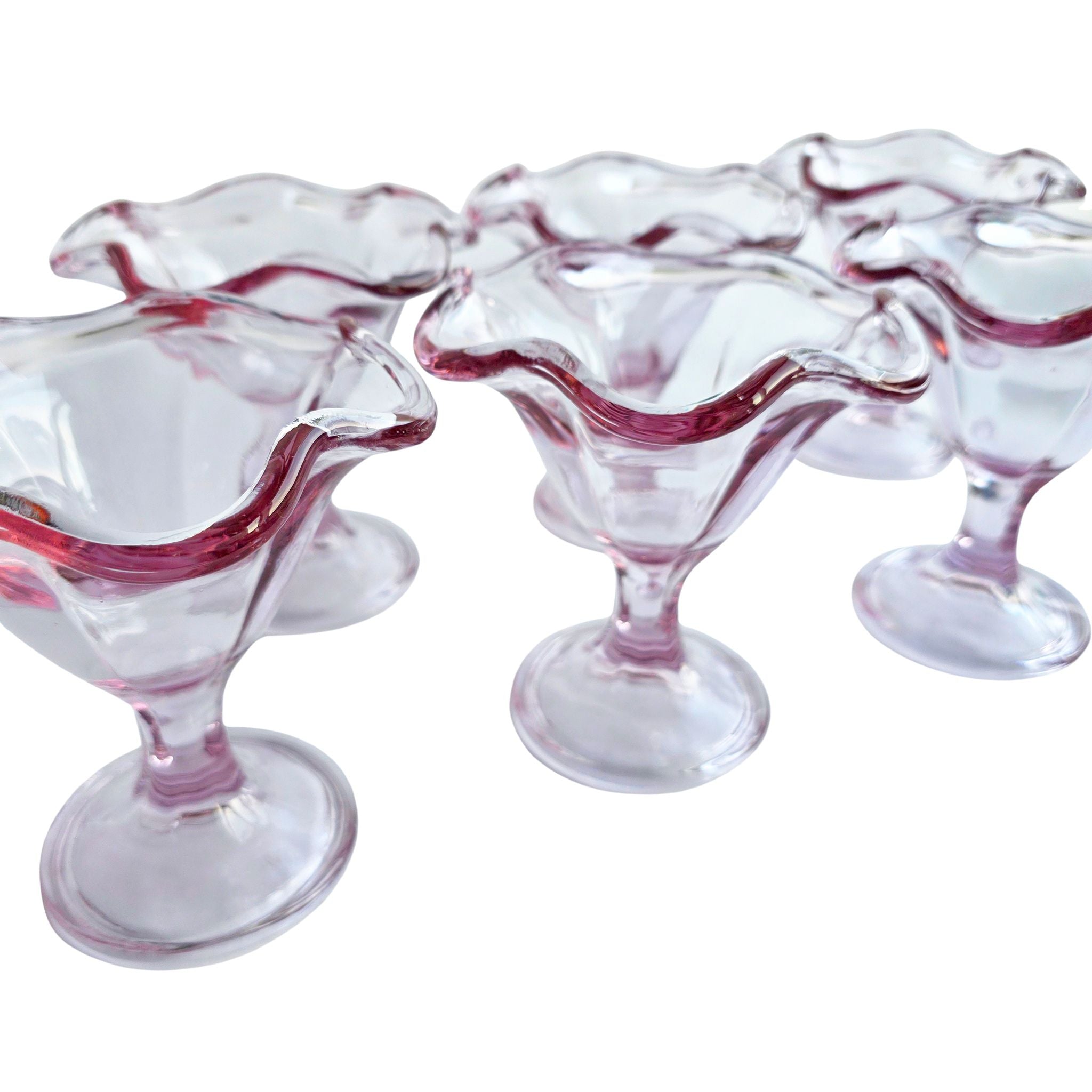 Vintage Italian glass gelato cups (set of 6)