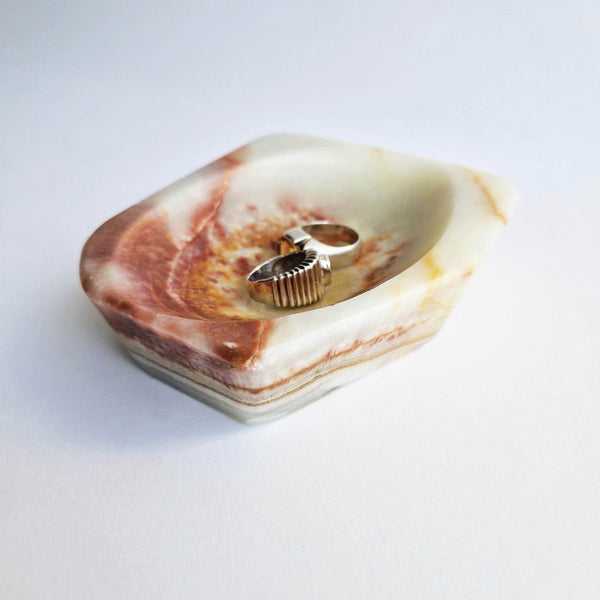 Vintage Italian onyx trinket dish