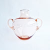 Vintage Italian pink glass vase with handles
