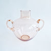 Vintage Italian pink glass vase with handles