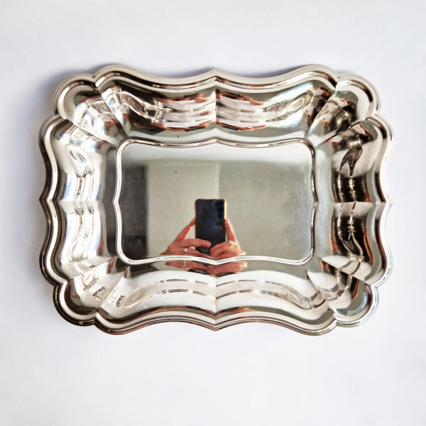Vintage Italian large scalloped tray