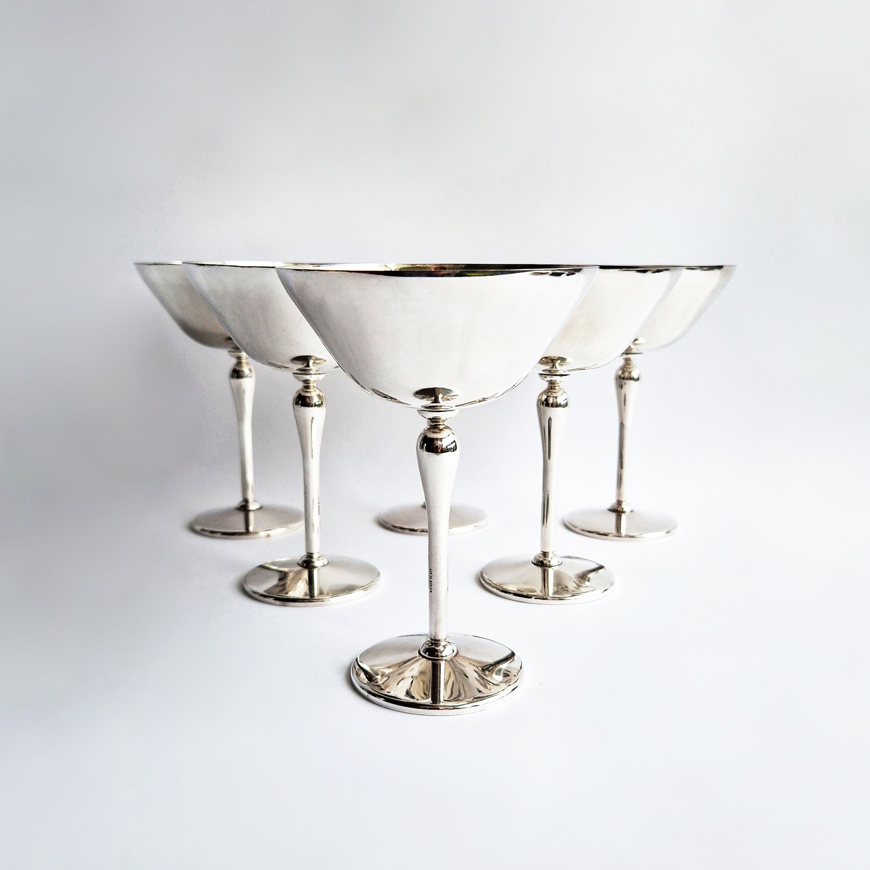 1970s silver-plated champagne glasses