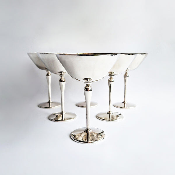 1970s silver-plated champagne glasses
