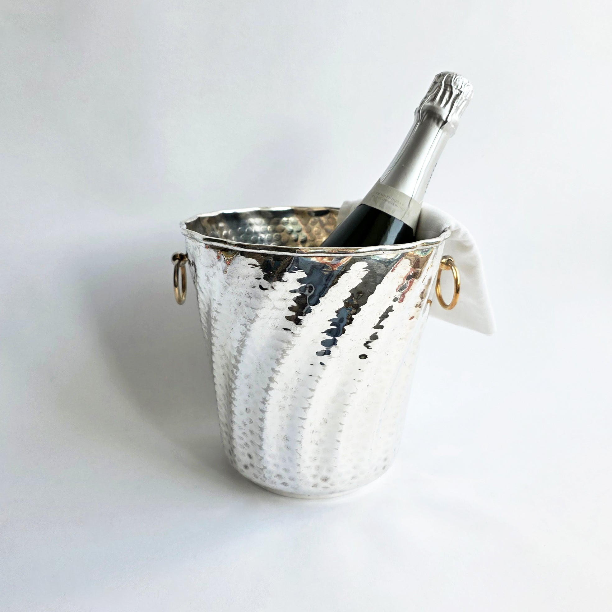 Vintage Italian silver-plated wine cooler with swirls