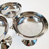 Vintage Italian stainless steel and brass dessert cups
