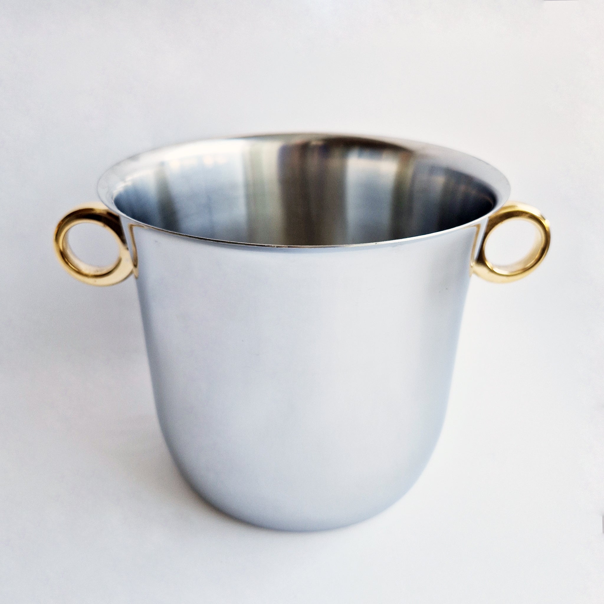 Vintage Italian wine cooler with gold-plated handles