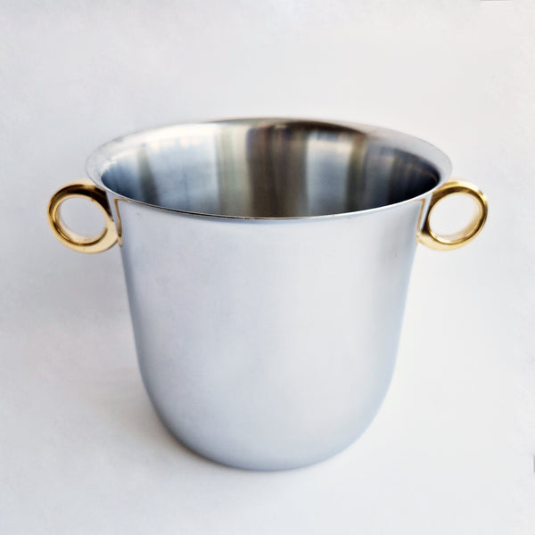 Vintage Italian wine cooler with gold-plated handles