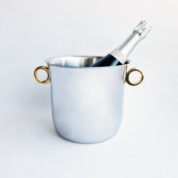 Vintage Italian wine cooler with gold-plated handles
