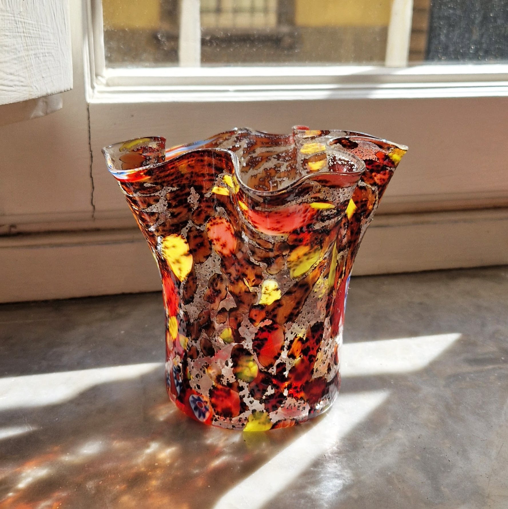Vintage Murano fazzoletto vase
