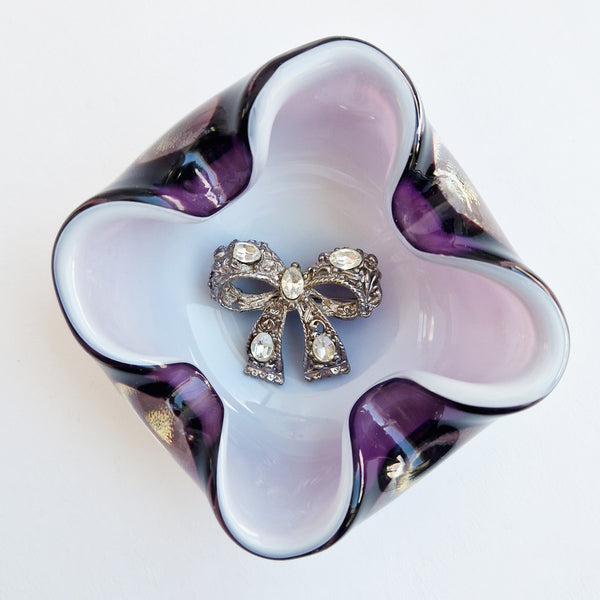 Vintage Murano purple glass bowl