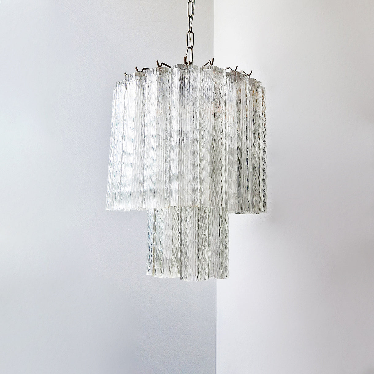 Vintage Murano glass two-tier chandelier
