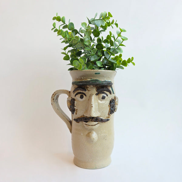 Vintage Sicilian ceramic jug by Mario Iudici