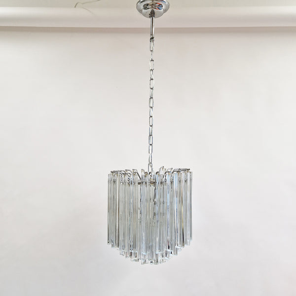 1970s Venini Murano glass triedre chandelier