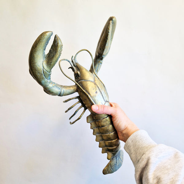 1960s brass lobster figurine