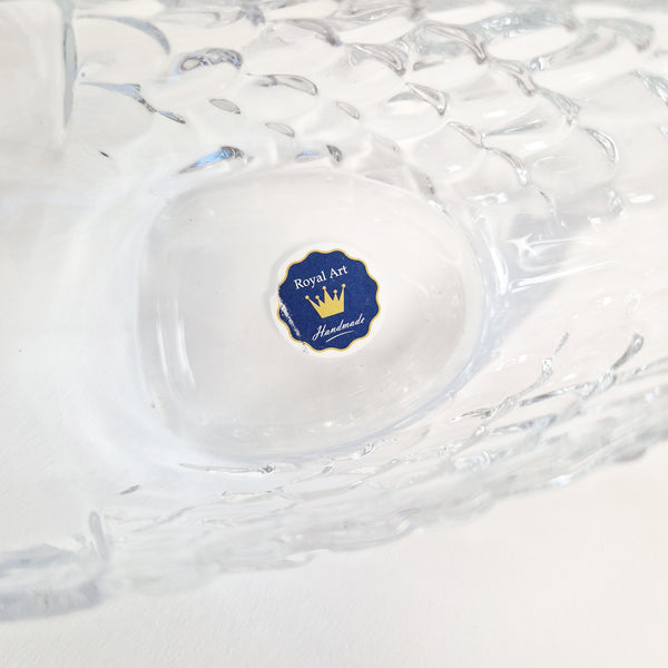 Pre-loved crystal fish lidded bowl