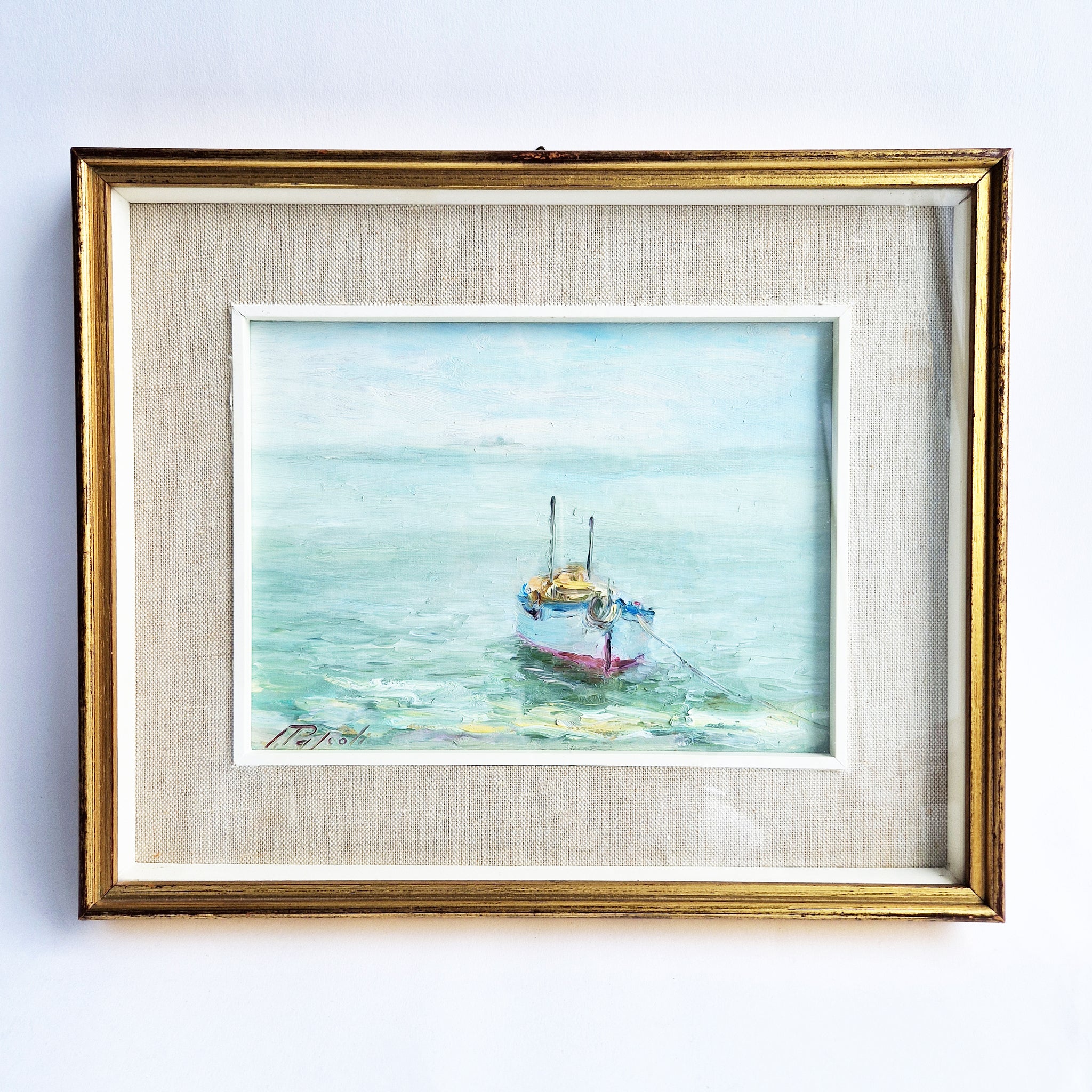 Vintage Italian oil painting by Pietro Pascoli