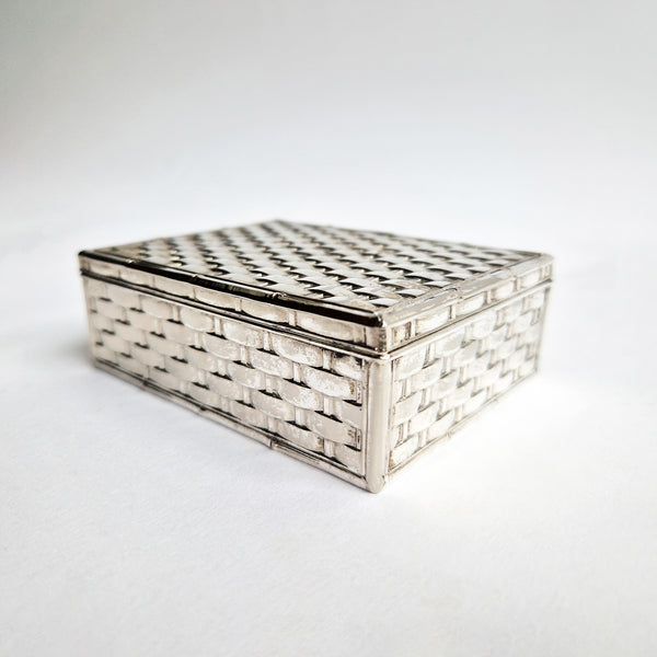 Vintage silvered metal trinket box