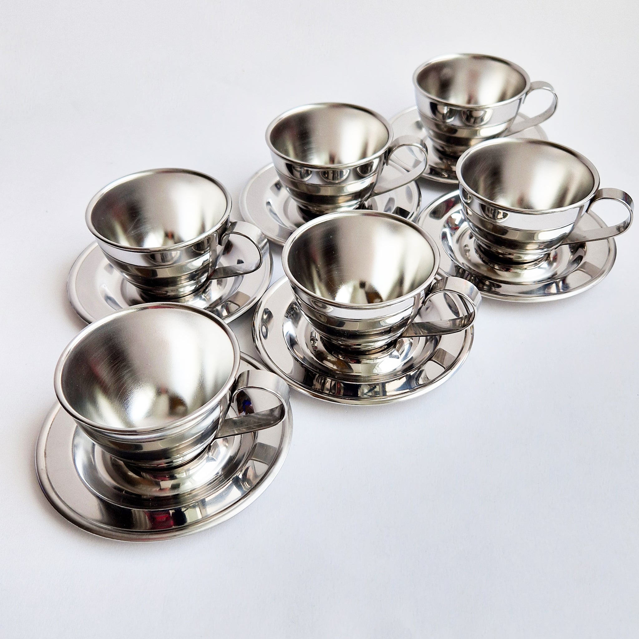 Vintage Nanni P&B stainless steel coffee cup set