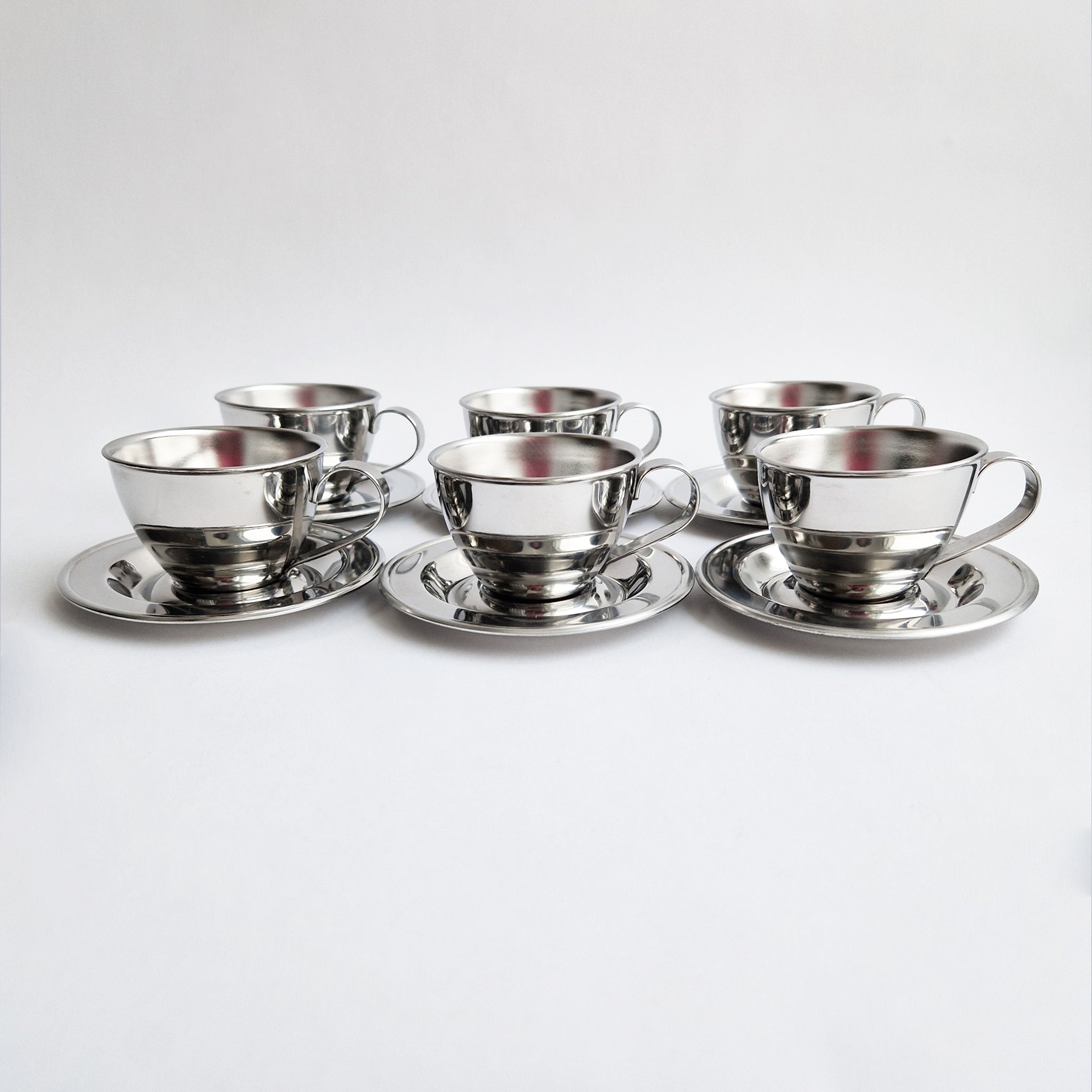 Vintage Nanni P&B stainless steel coffee cup set
