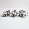 Vintage Nanni P&B stainless steel coffee cup set