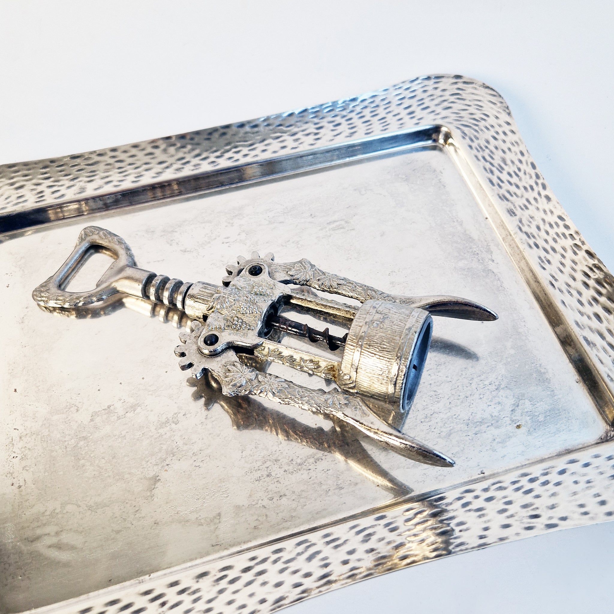 Mid-century Italian silver-plate wavy tray