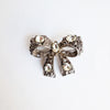 Vintage crystal bow brooch