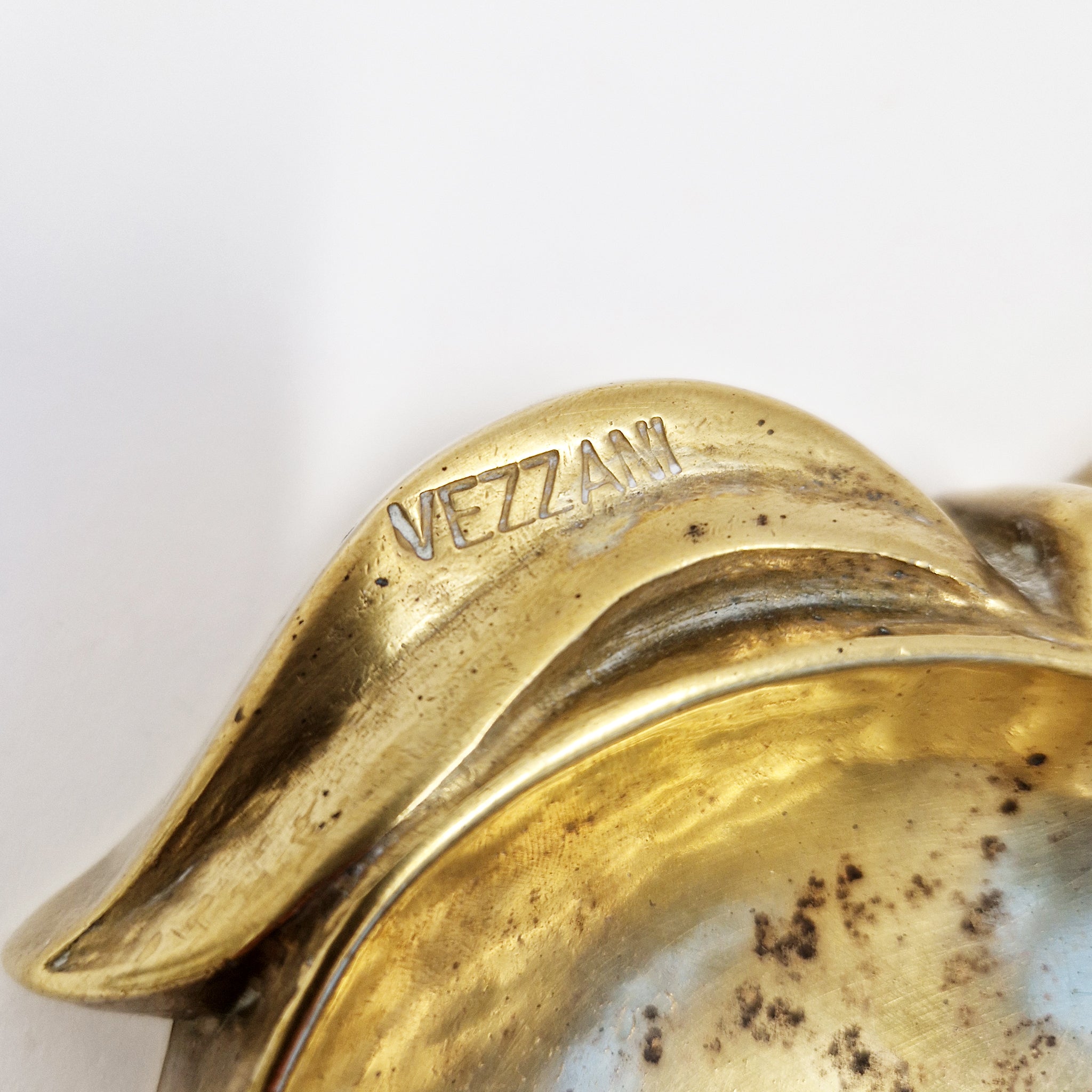 Vintage brass apple trinket dish by Vezzani