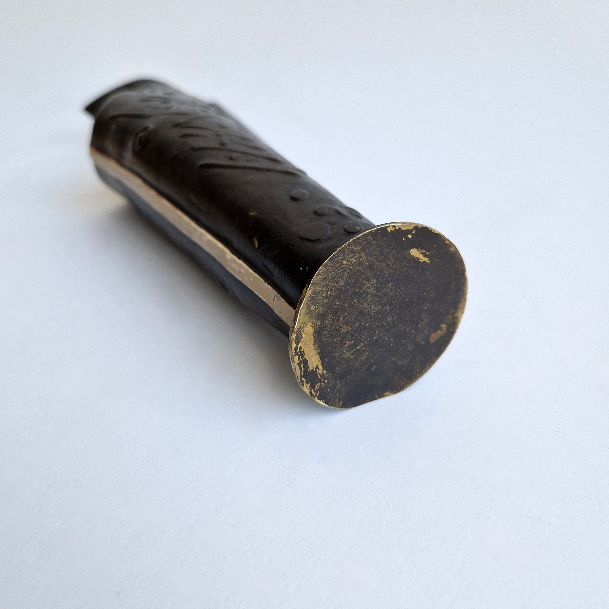 1970s brutalist brass vase