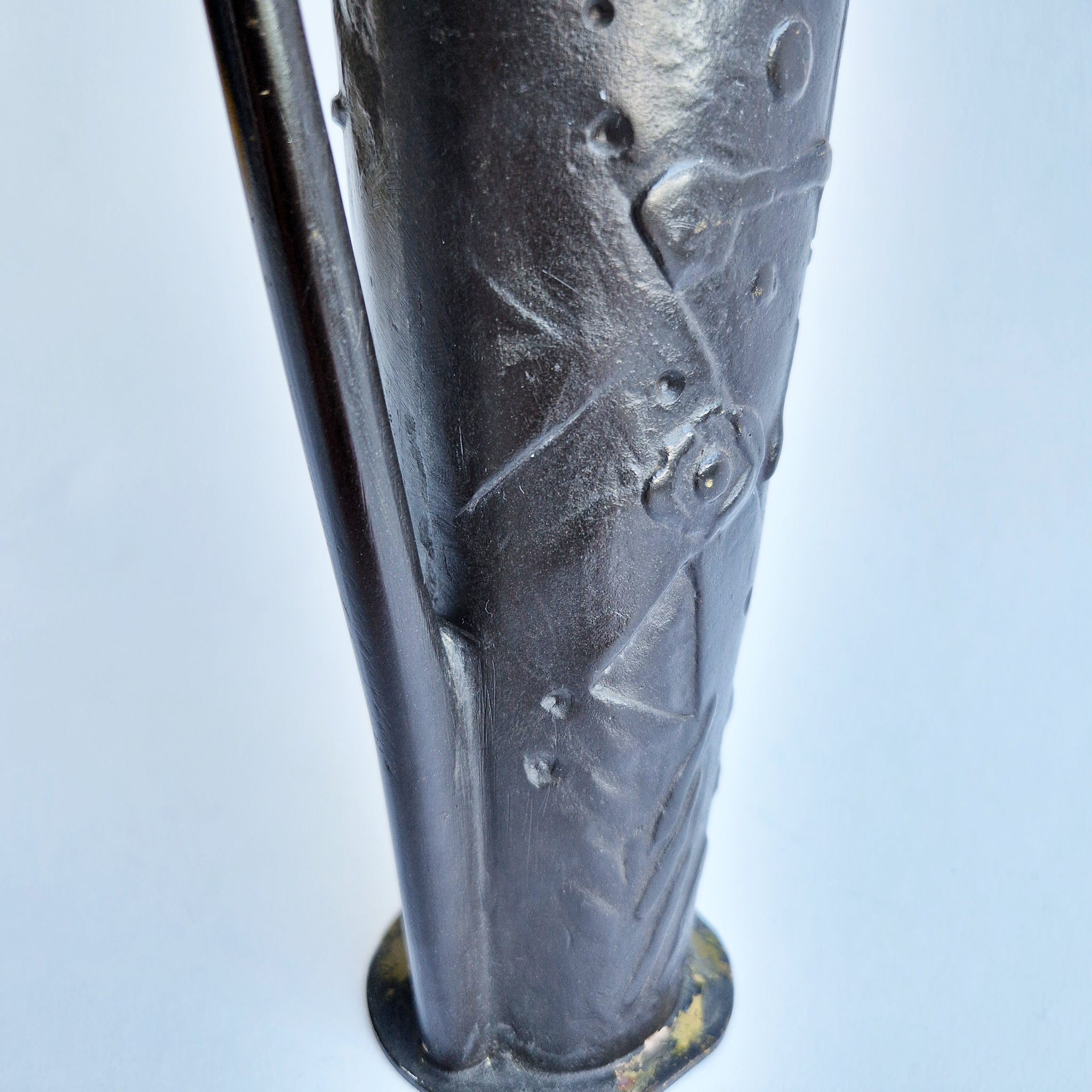 1970s brutalist brass vase