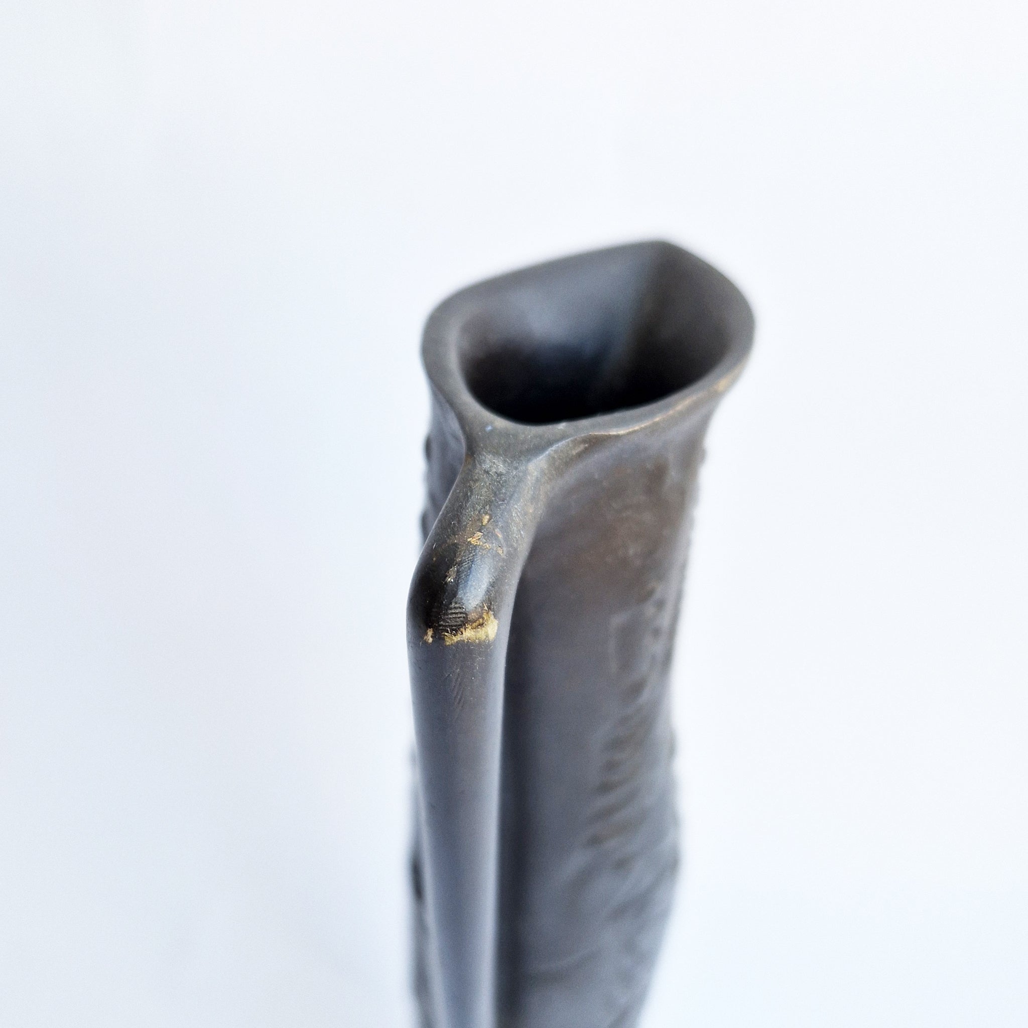 1970s brutalist brass vase