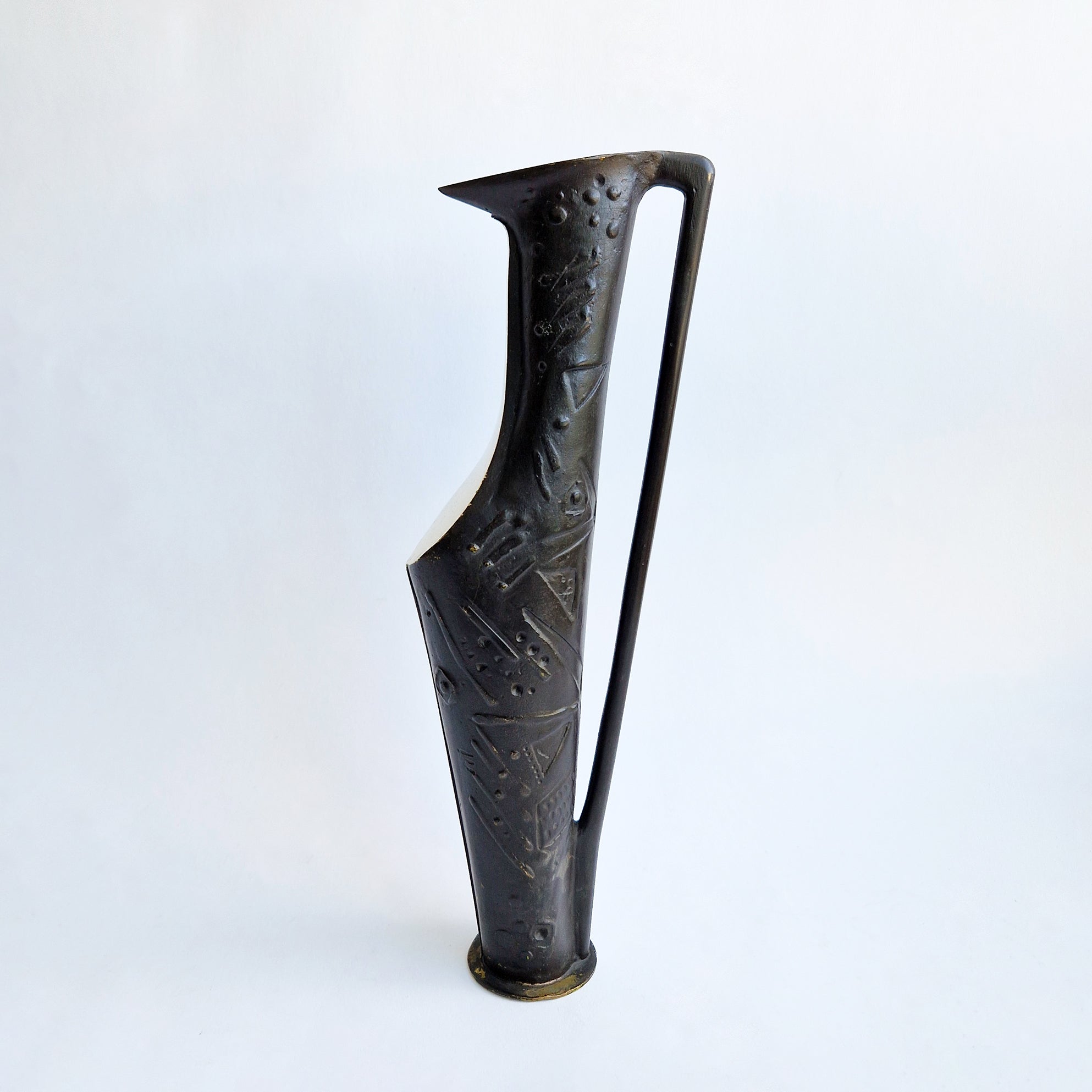 1970s brutalist brass vase