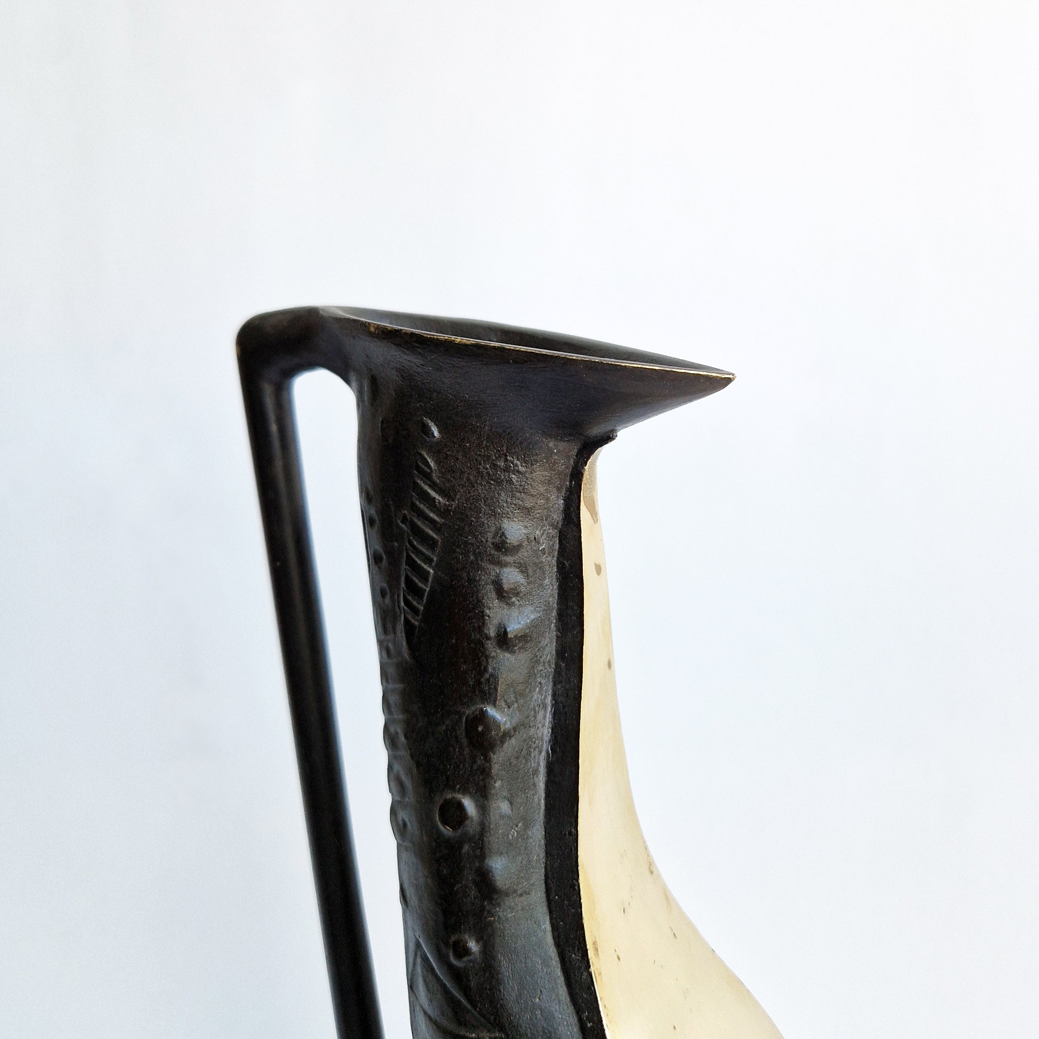 1970s brutalist brass vase