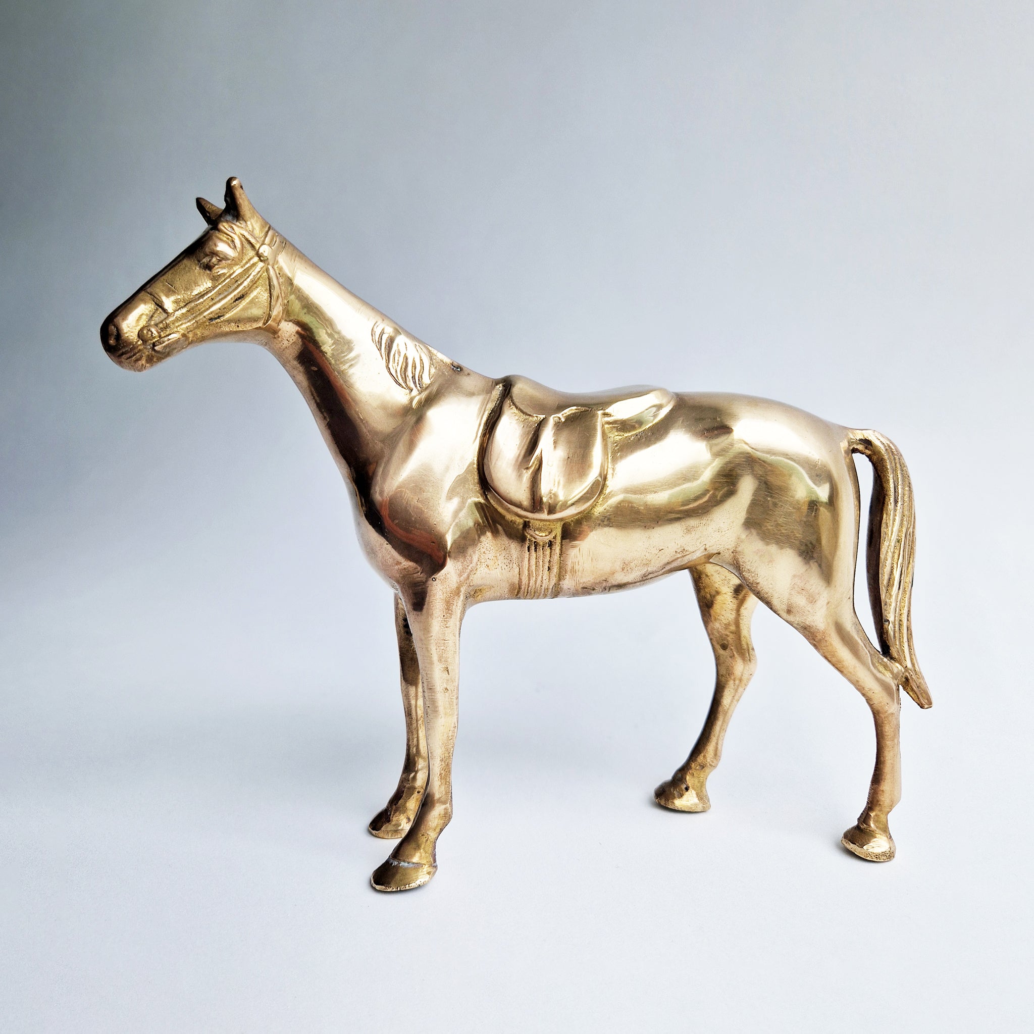 Vintage brass horse statue