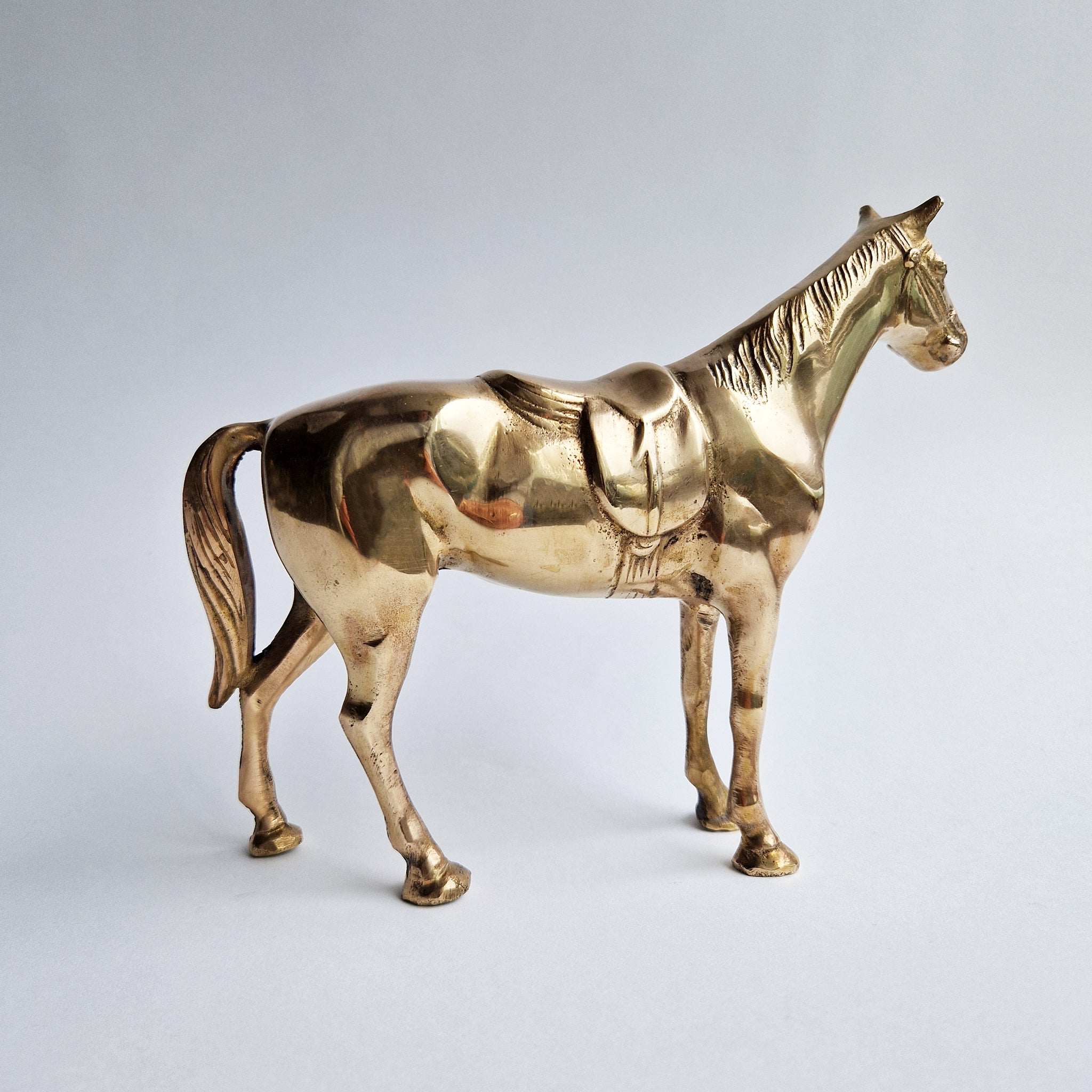 Vintage brass horse statue