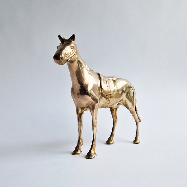 Vintage brass horse statue