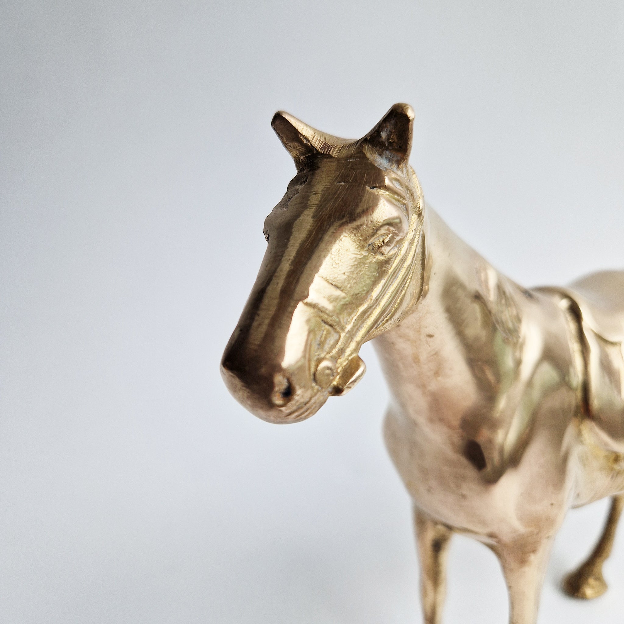 Vintage brass horse statue
