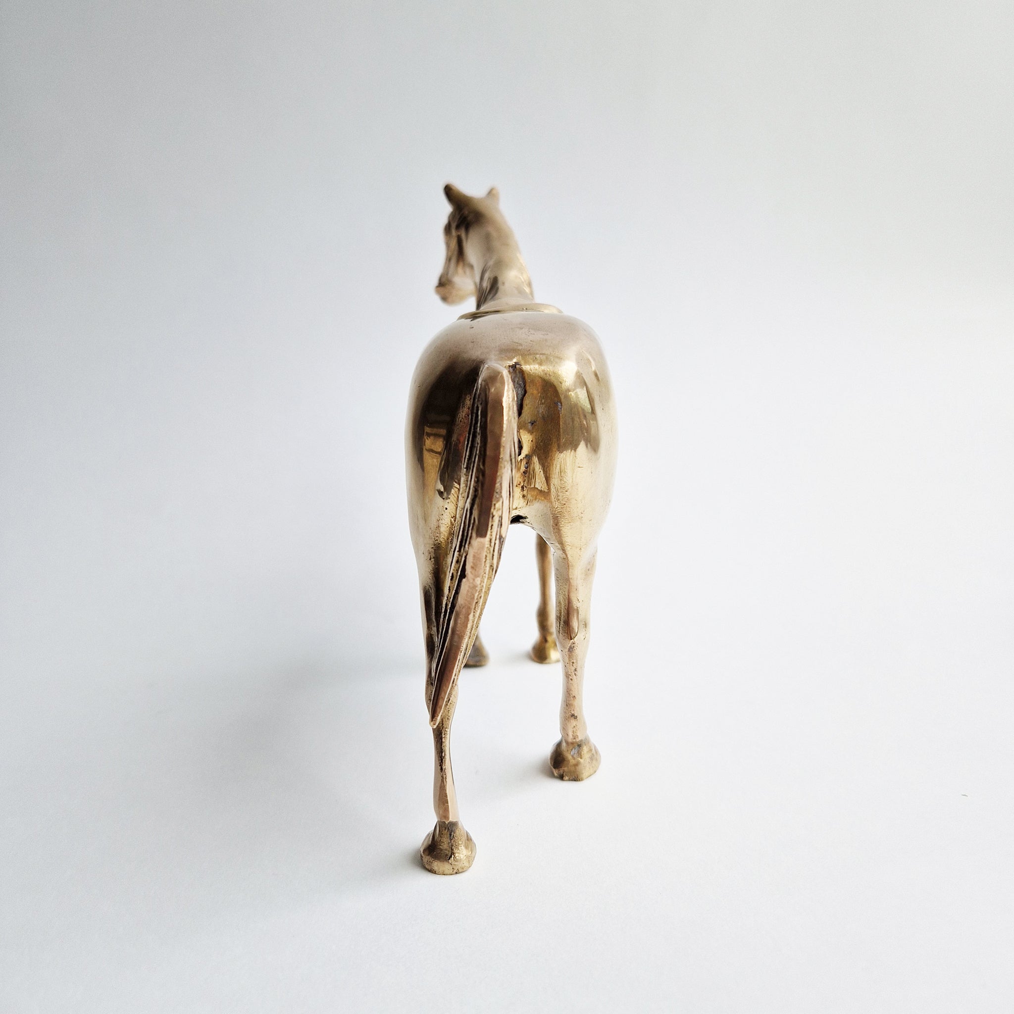 Vintage brass horse statue