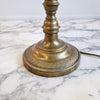Vintage brass table lamp with emerald shade