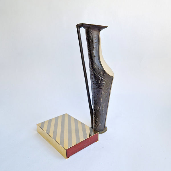 1970s brutalist brass vase