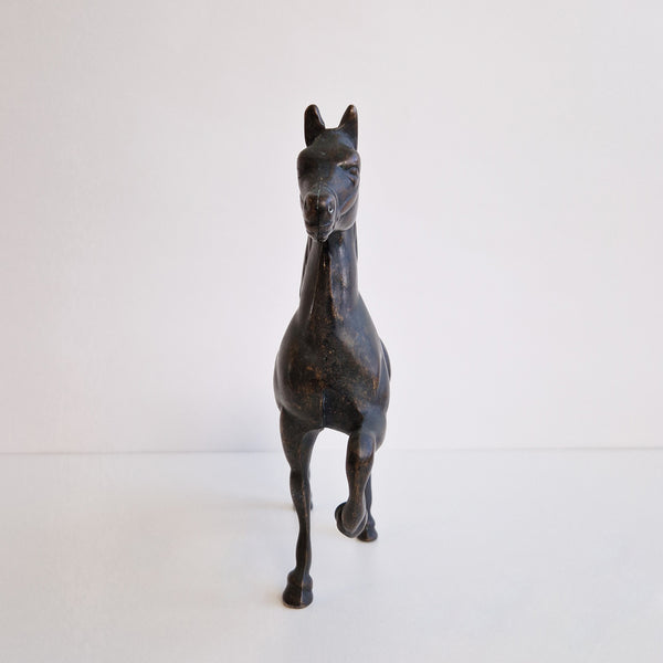 Vintage bronze horse statue